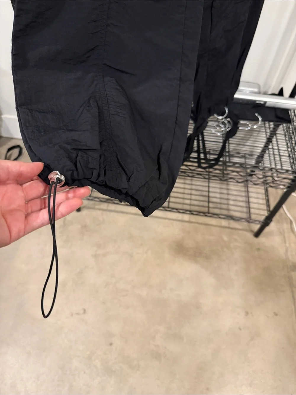 Black Cargo Jogger Pants oversized look for small body